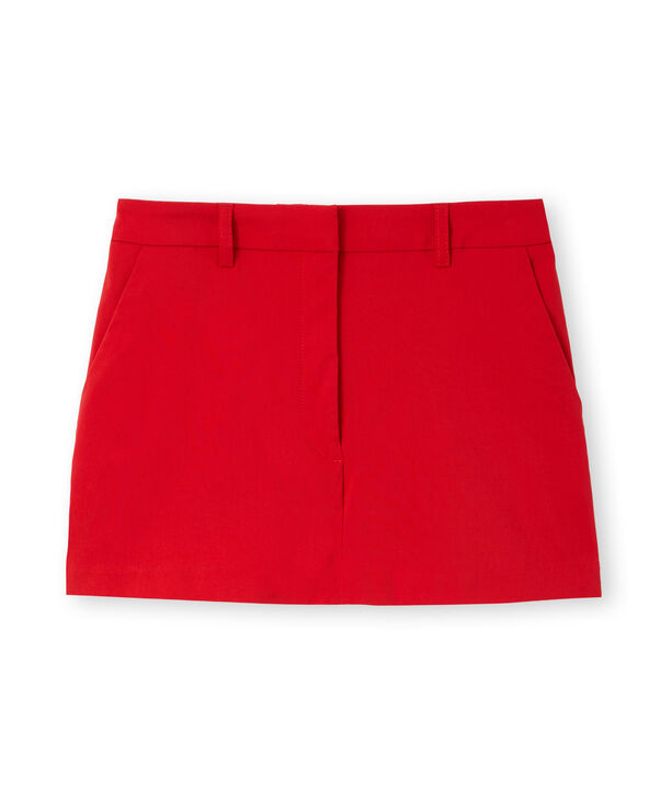 Mini jupe-short en tissu extensible rouge - Pimkie