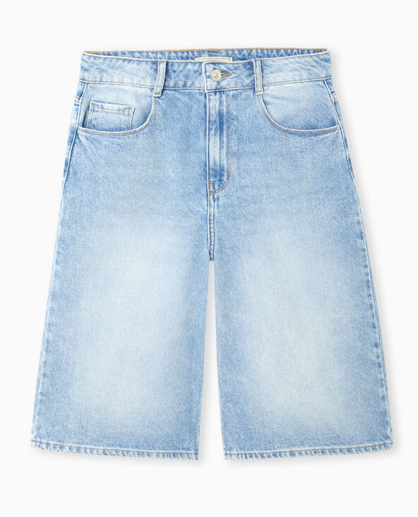 Bermuda en jean loose taille regular bleu clair - Pimkie