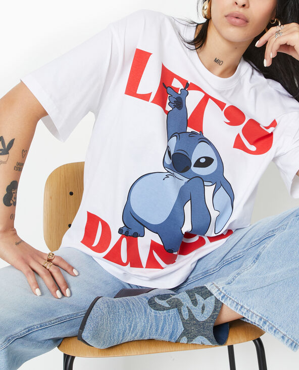 T-shirt oversize STITCH blanc - Pimkie