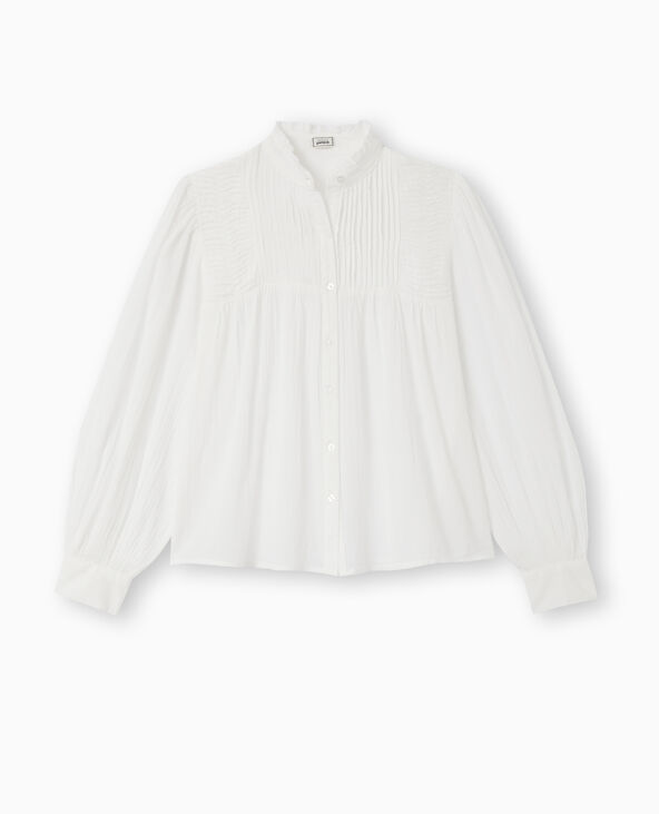 Blouse boutonnée avec plis blanc - Pimkie