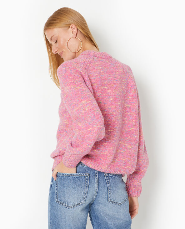 Pull en maille avec fils colorés rose - Pimkie