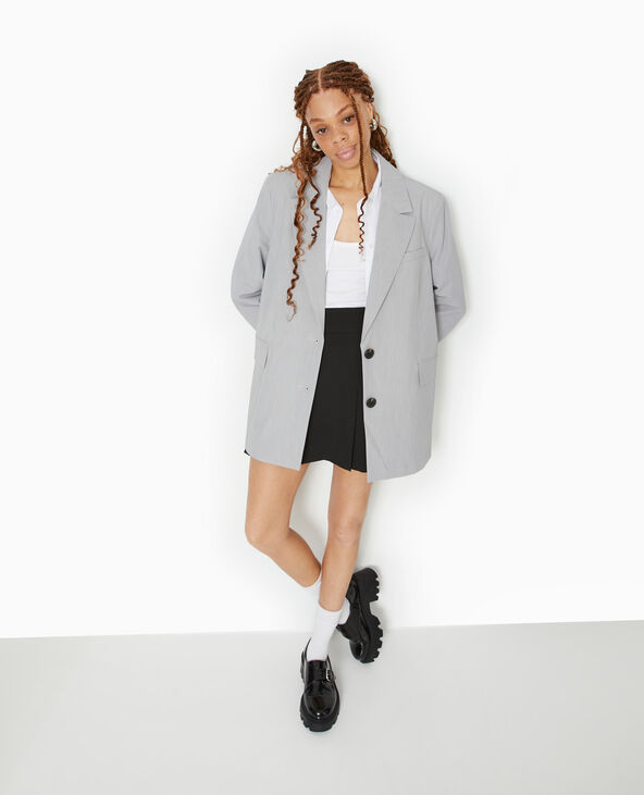 Veste blazer oversize droite gris clair - Pimkie