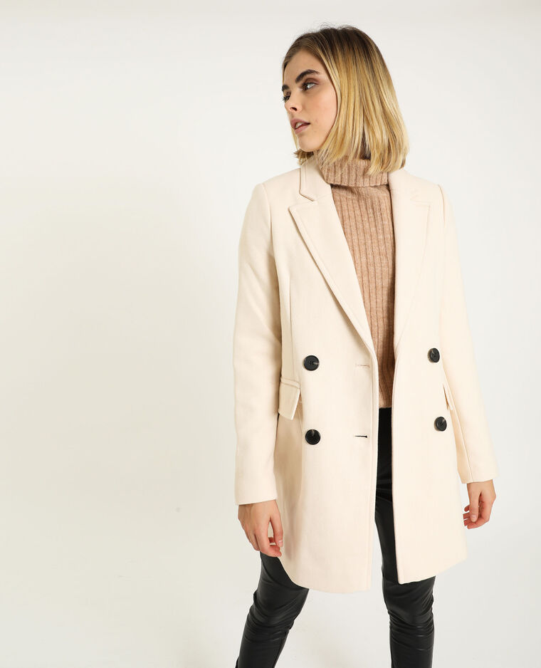 manteau laine femme beige
