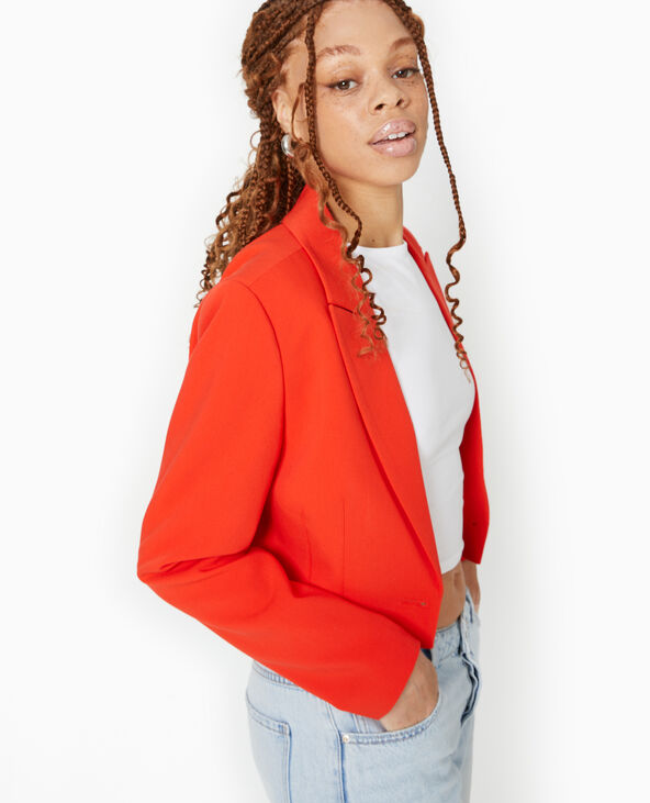 Veste blazer courte avec pinces rouge - Pimkie