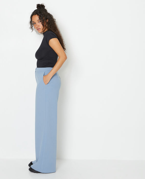 Pantalon large et droit taille haute bleu - Pimkie