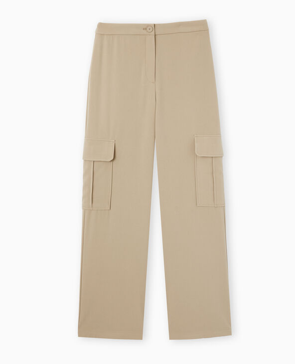 2 en 1 : pantalon cargo + jupette amovible beige - Pimkie