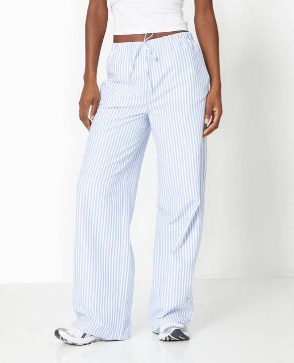 Pantalon rayé façon pyjama d'homme bleu - Pimkie