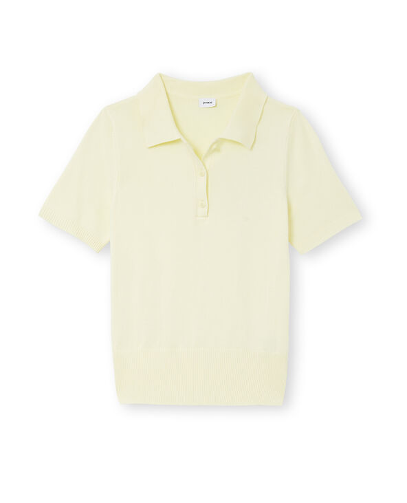 Polo en maille fine jaune - Pimkie