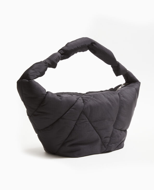 Grand sac en matière matelassé noir - Pimkie