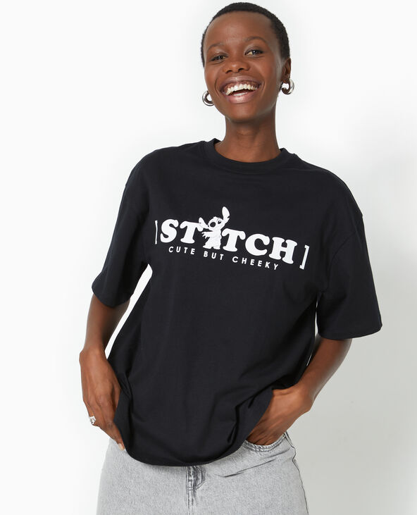 T-shirt oversize avec prints STITCH noir - Pimkie