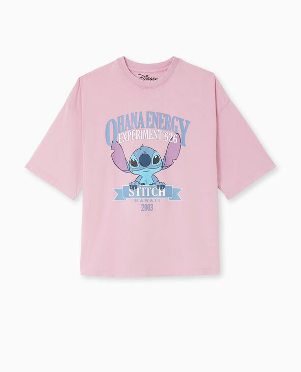 T-shirt oversize avec print STITCH rose - Pimkie