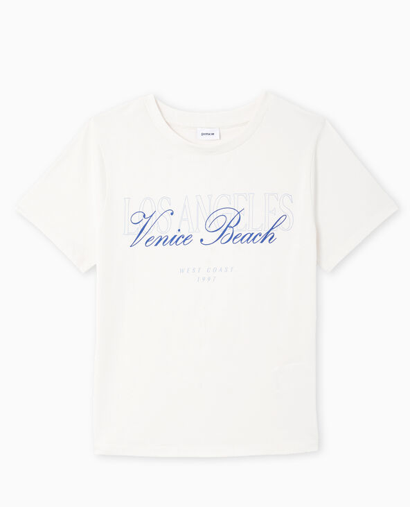 T-shirt ajusté avec print devant blanc - Pimkie