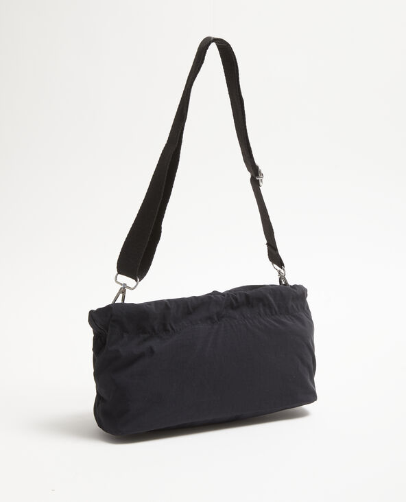 Sac souple en nylon avec poches et lien coulissant noir - Pimkie