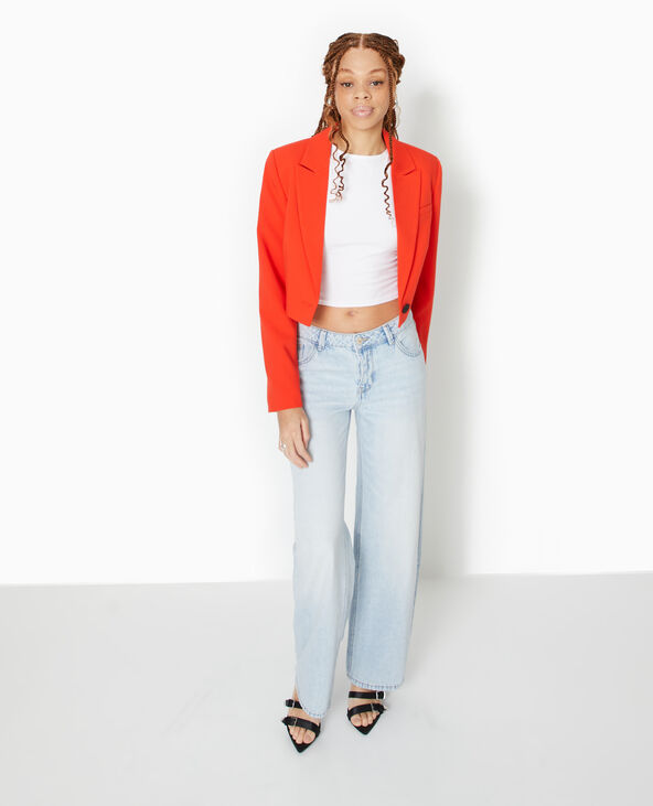 Veste blazer courte avec pinces rouge - Pimkie