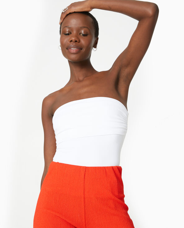 Top bustier avec revers blanc - Pimkie