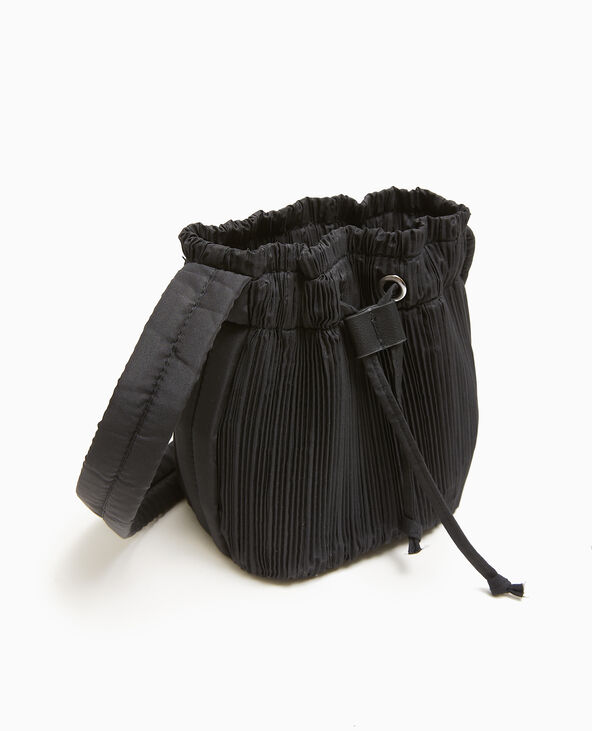 Mini sac seau en tissu plissé noir - Pimkie