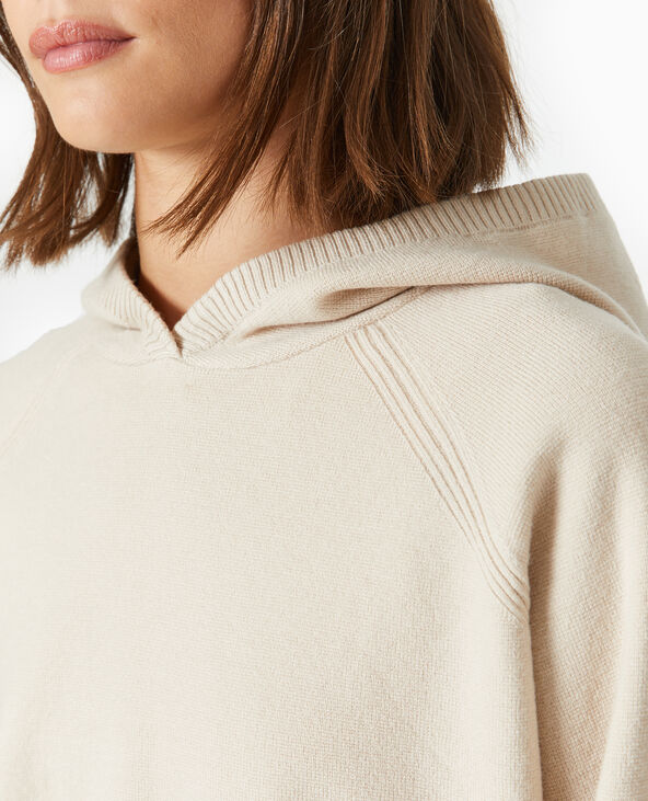 Pull en maille avec capuche beige - Pimkie