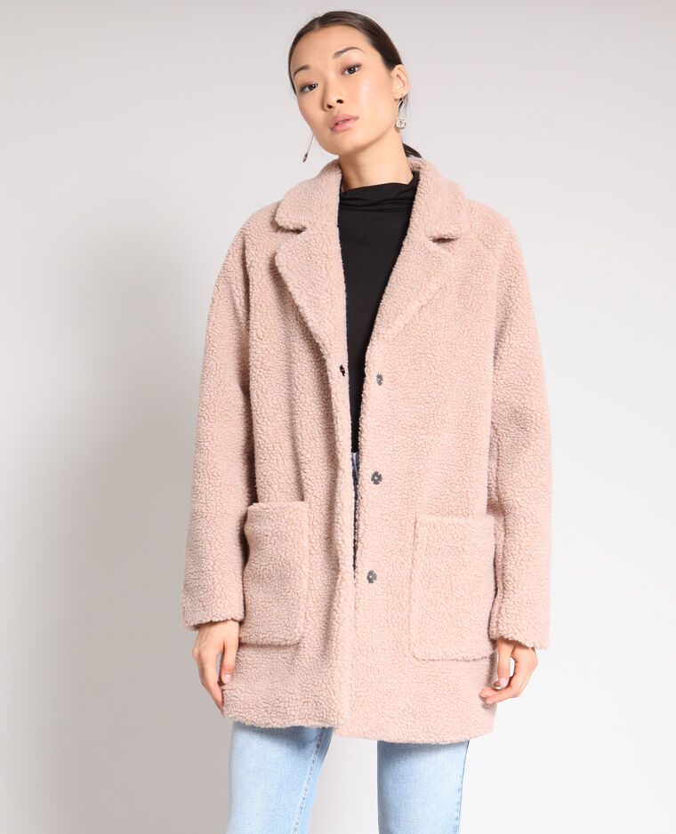 manteau rose mouton