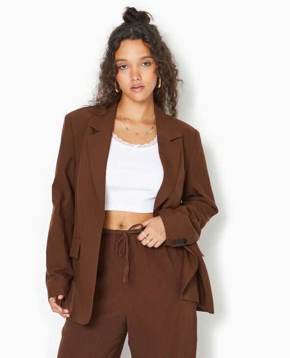 Veste blazer droite marron - Pimkie