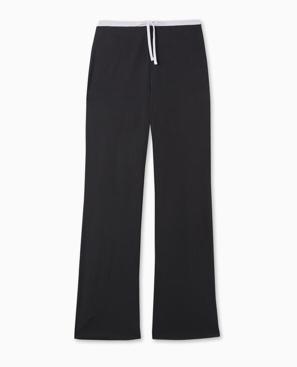 Pantalon large en maille extensible noir - Pimkie