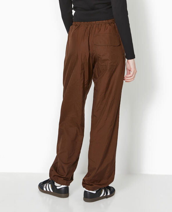 Pantalon parachute avec liens élastiqués marron - Pimkie