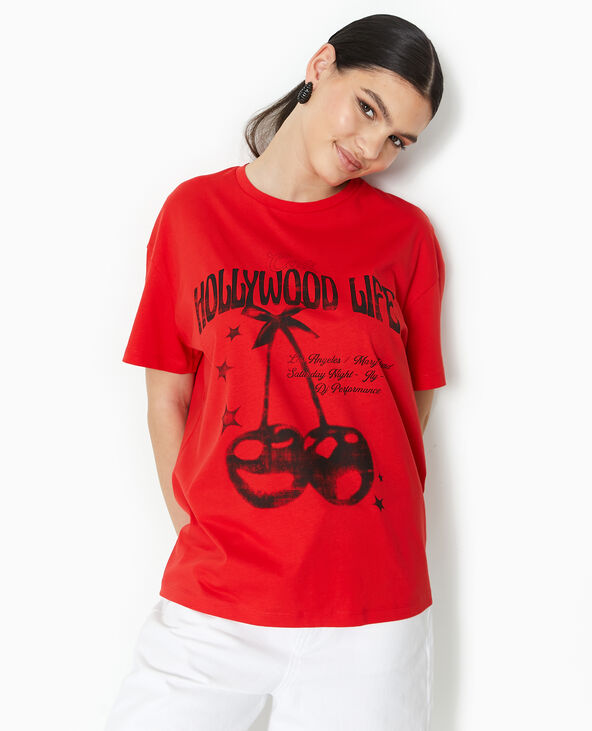 T-shirt oversize avec print rouge - Pimkie