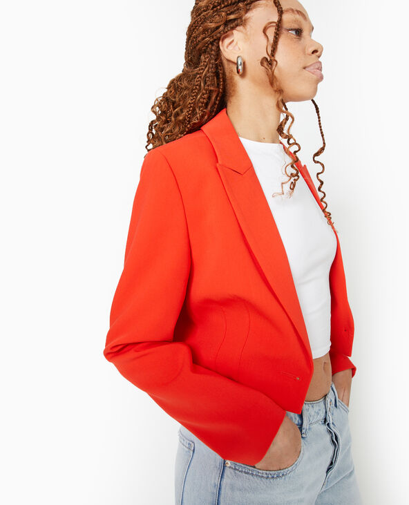 Veste blazer courte avec pinces rouge - Pimkie