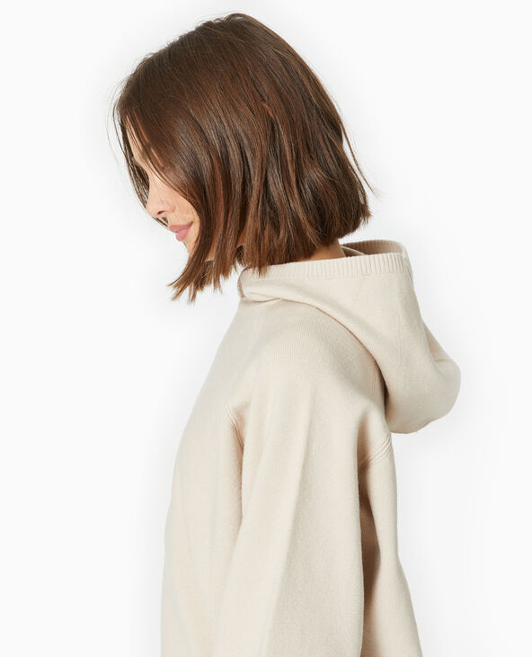 Pull en maille avec capuche beige - Pimkie