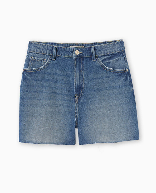 Short en jean bas coupés bleu - Pimkie