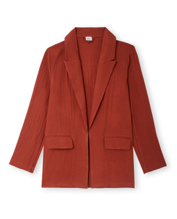 Veste blazer souple en tissu fluide marron - Pimkie