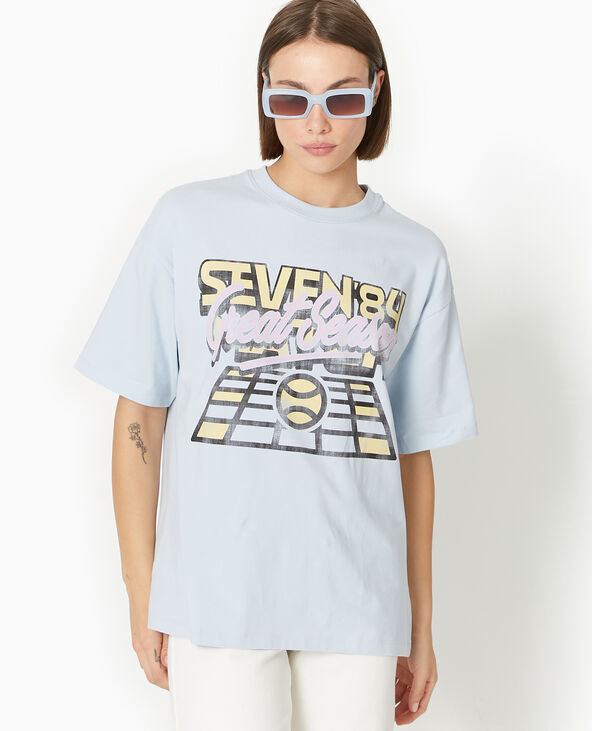 T-shirt oversize avec print bleu - Pimkie