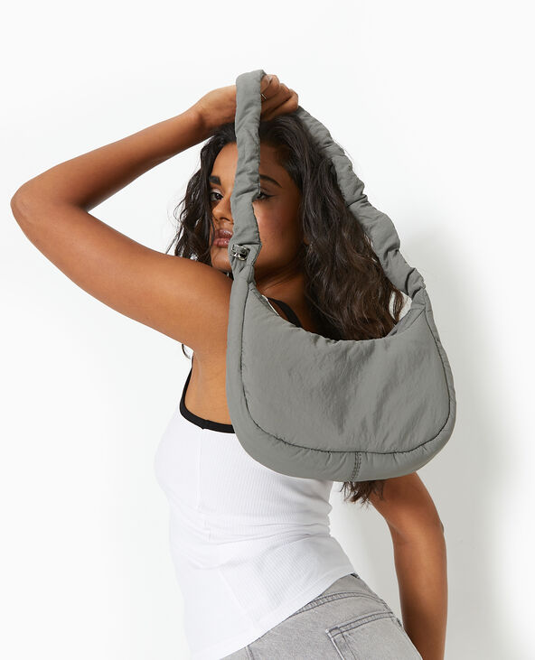 Sac en tissu matelassé avec bandoulière réglable gris - Pimkie