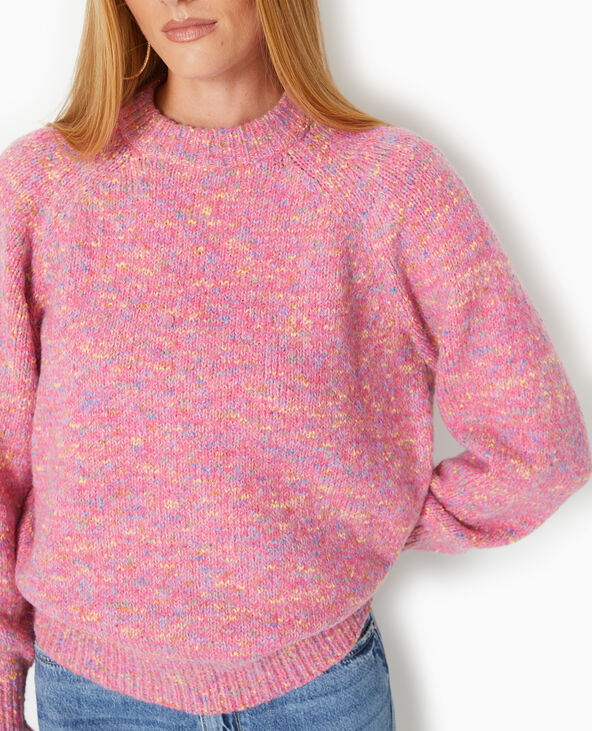 Pull en maille avec fils colorés rose - Pimkie