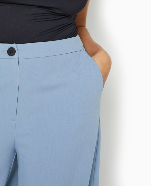 Pantalon large et droit taille haute bleu - Pimkie