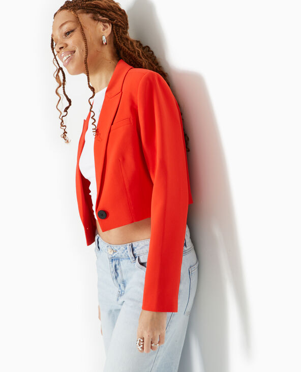 Veste blazer courte avec pinces rouge - Pimkie