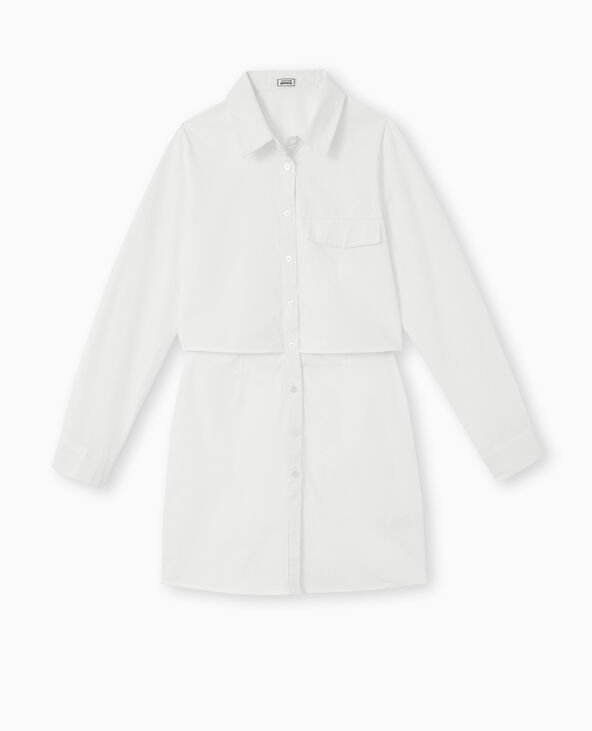 Robe chemise avec cut out blanc - Pimkie