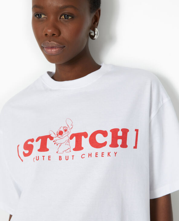 T-shirt oversize avec prints STITCH blanc - Pimkie