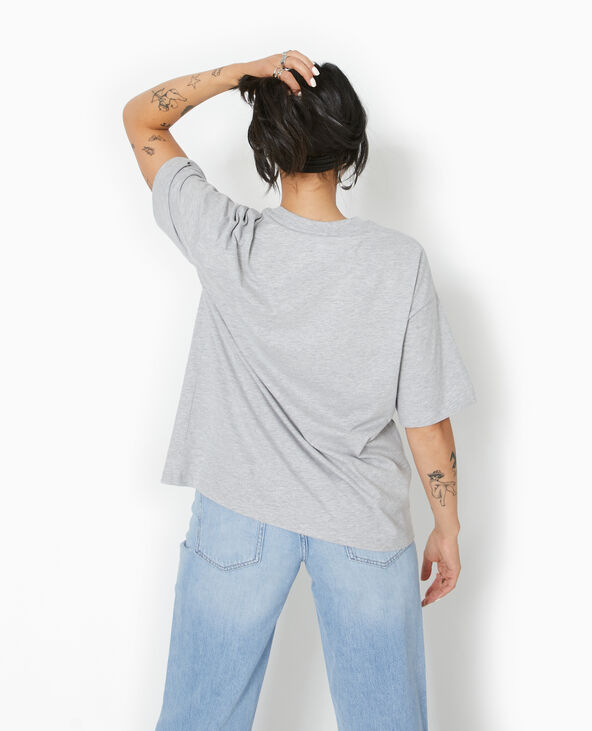 T-shirt oversize STITCH gris chiné - Pimkie