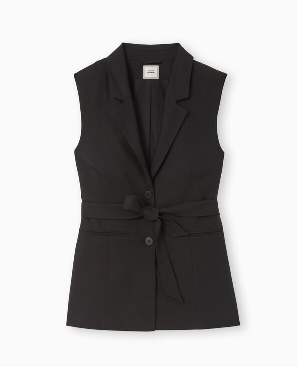 Veste blazer sans manches avec ceinture noir - Pimkie