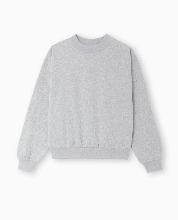 Sweat molleton col rond gris chiné - Pimkie