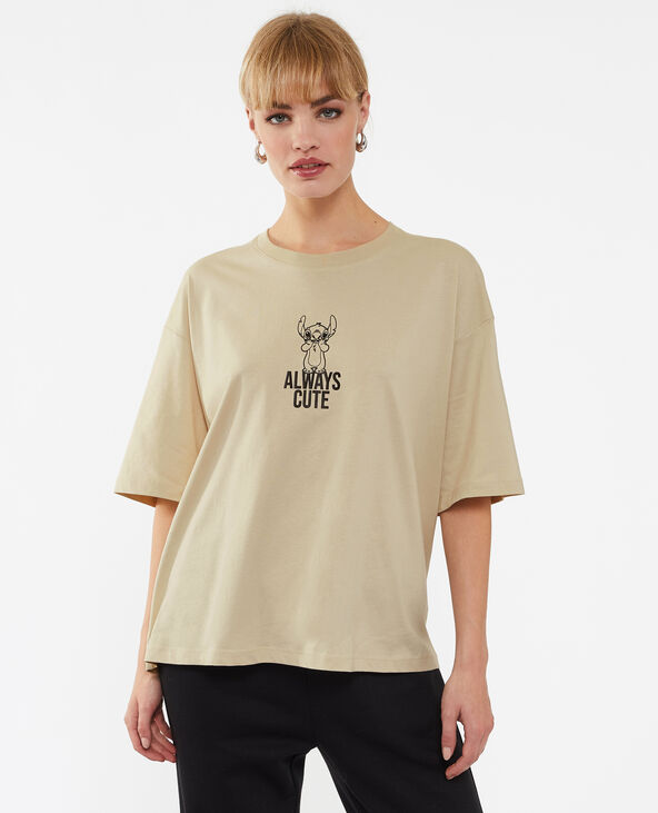T-shirt oversize Stitch beige - Pimkie