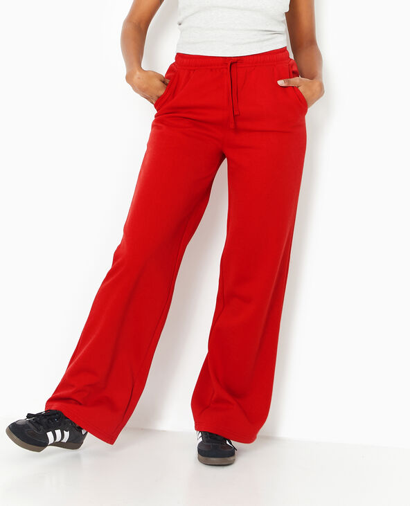 Pantalon de jogging droit en molleton rouge - Pimkie