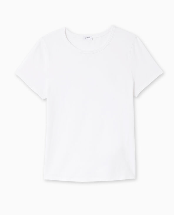 T-shirt ajusté manches courtes blanc - Pimkie