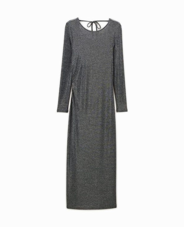 Robe longue dos-nu avec lurex argenté - Pimkie