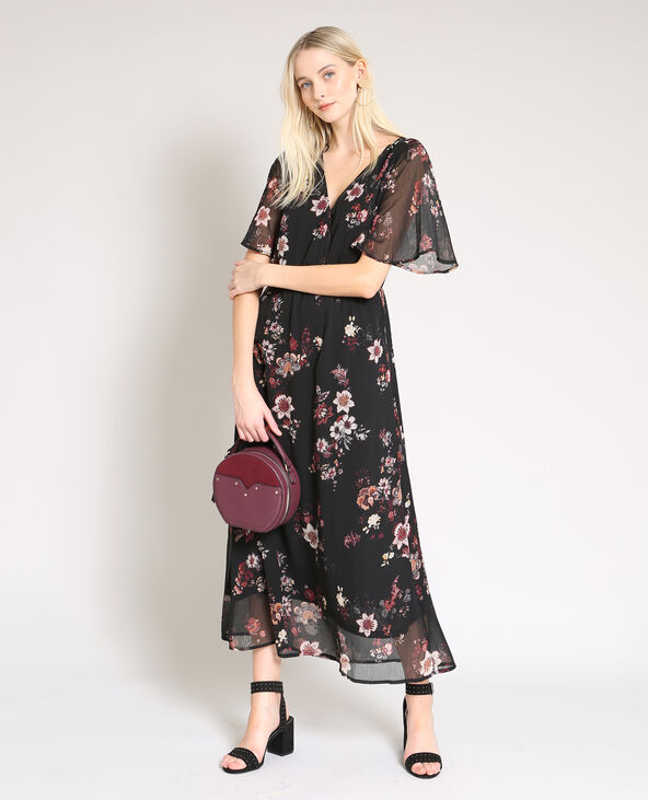 Robe longue à fleurs noir - Pimkie