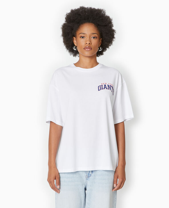 T-shirt oversize avec print devant et dos blanc - Pimkie