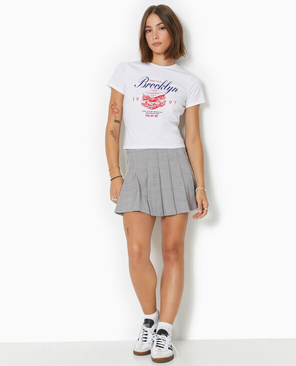 T-shirt ajusté avec print devant blanc - Pimkie