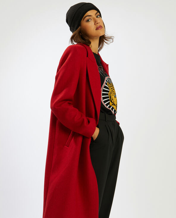 manteau rouge femme long