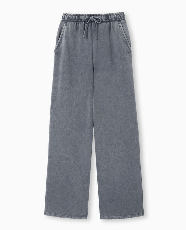 Pantalon de jogging droit en molleton gris foncé - Pimkie