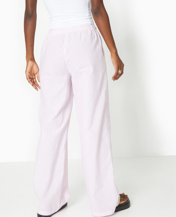 Pantalon rayé façon pyjama d'homme rose - Pimkie